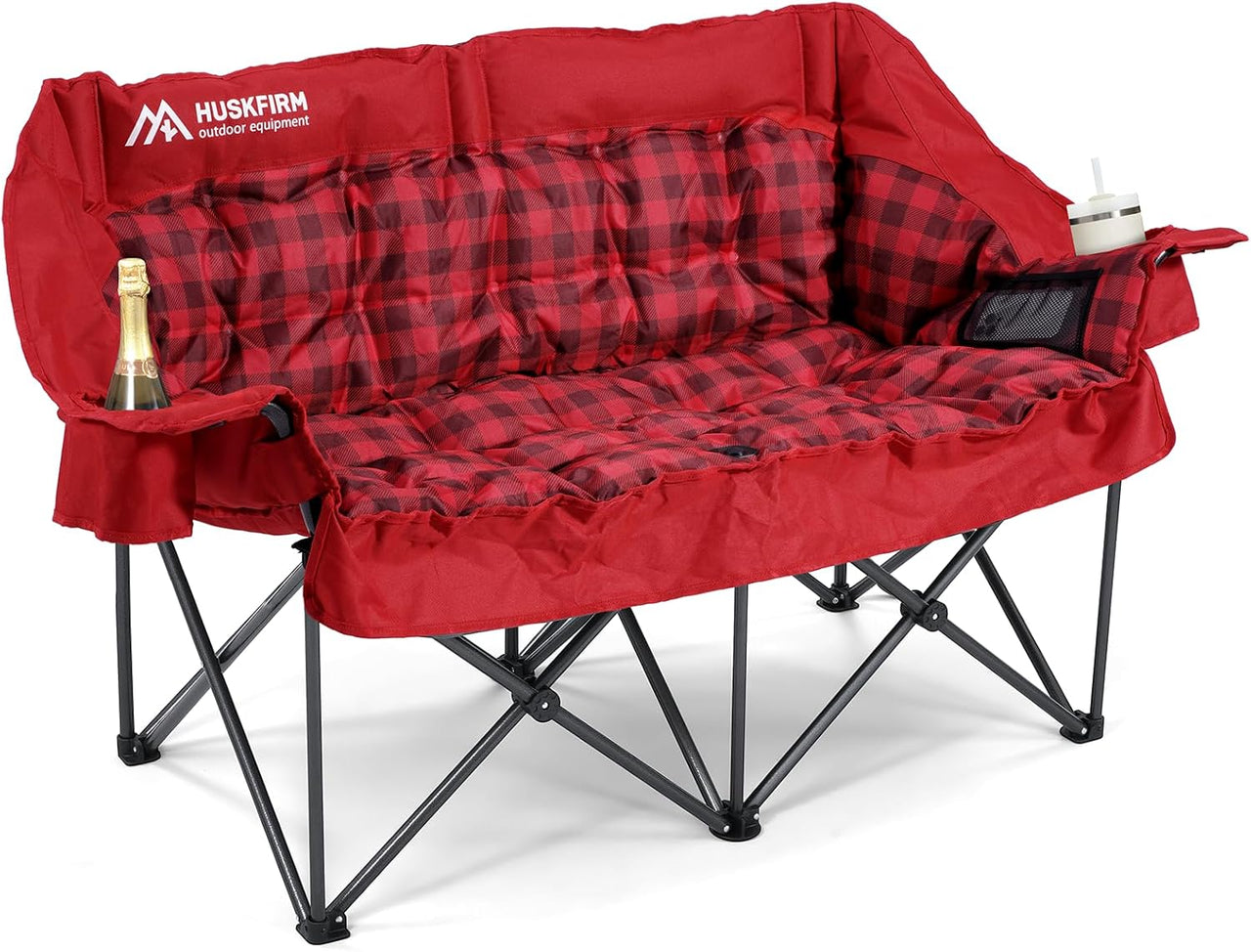 Double Camping Chairs Padded Loveseat Chair for 2 Person