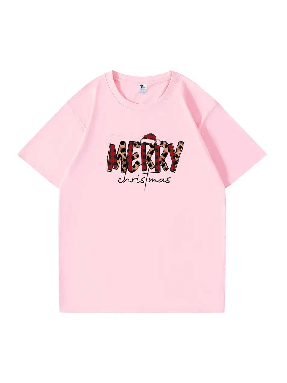 Personalized Merry Christmas Cotton T-shirt Festive Holiday Apparel Great Gift Idea