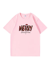 Personalized Merry Christmas Cotton T-shirt Festive Holiday Apparel Great Gift Idea
