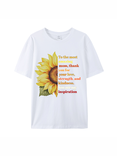 180g Sunflower Mama Letter Printed Cotton T-shirt