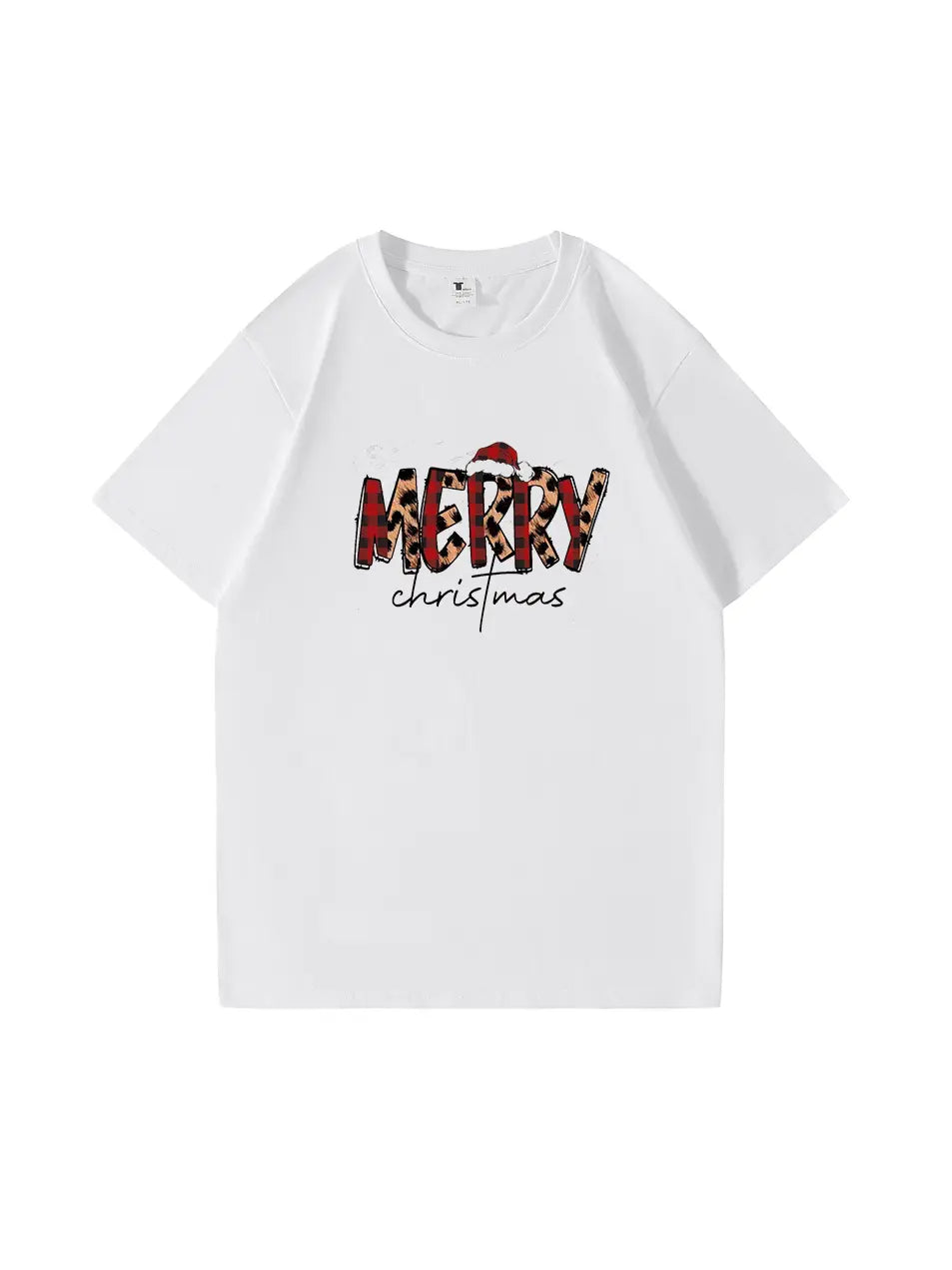 Personalized Merry Christmas Cotton T-shirt Festive Holiday Apparel Great Gift Idea