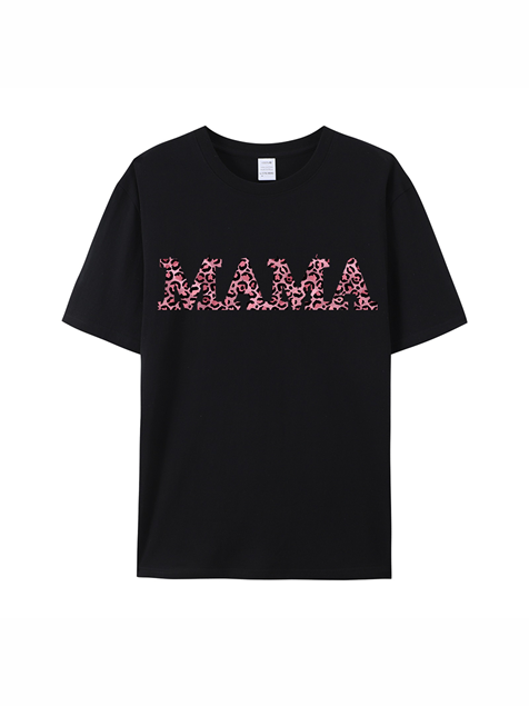 180g Leopard Print MAMA Love Printed Cotton T-shirt
