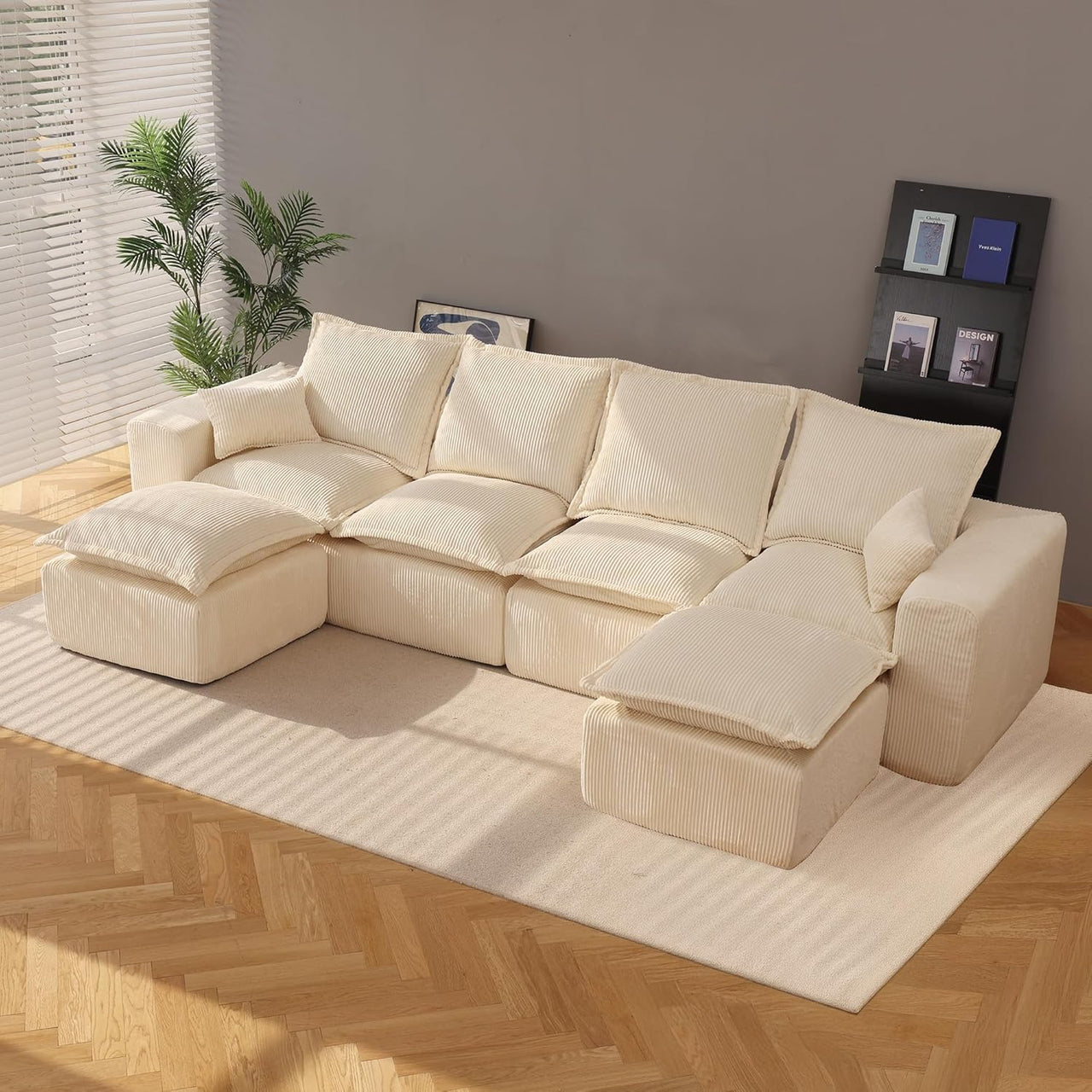 107" Comfy Cloud Couch with L-Shape Chaise & Deep Seat
