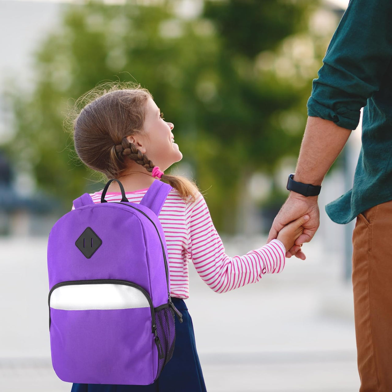 24 Pack Kids Reflective Backpacks with Pockets in 10 Colors