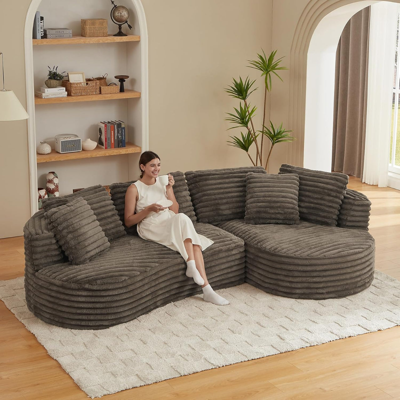 121 inch Boneless Cloud Modular Sectional Couch