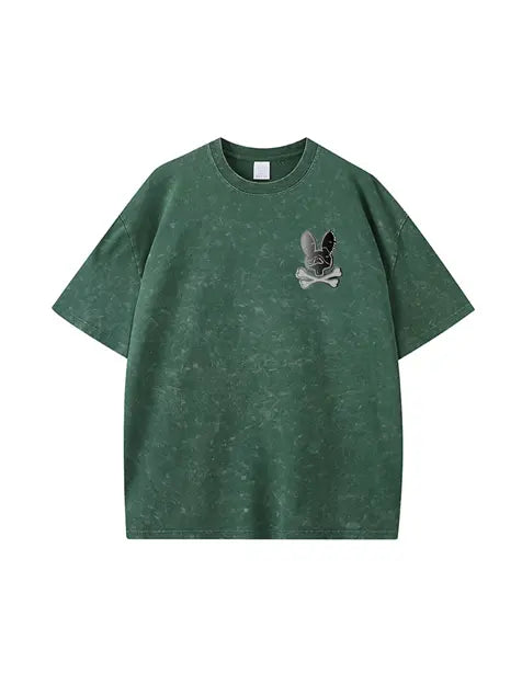 270g Cotton Easter Back Printed Wash Old T-shirt