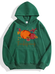 Floral Pumpkin Thanksgiving Hoodie Cozy Sweatshirt for Fall Celebrations and Holiday Comfort