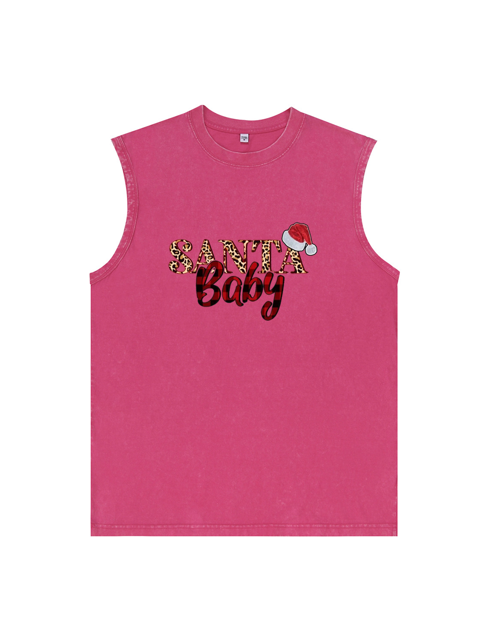 Men's Santa Baby Sleeveless Cotton Tank Top Festive Holiday Shirt