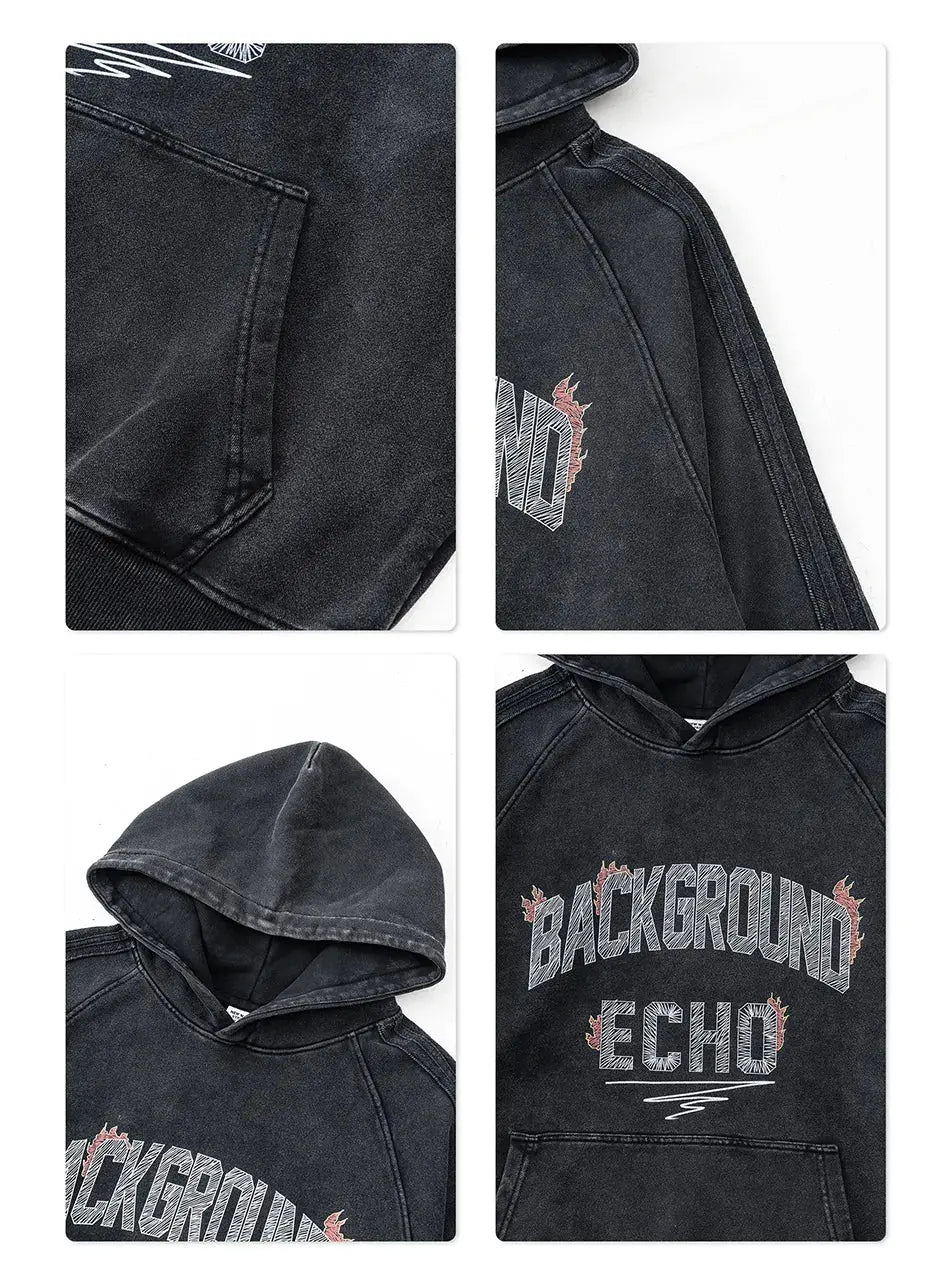 Autumn Vintage Print Hoodie