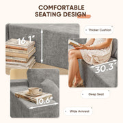 108" Modular Sectional Sofa Boneless Couch with L-Shape Chaise