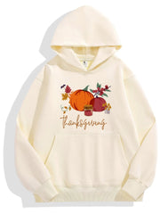 Floral Pumpkin Thanksgiving Hoodie Cozy Sweatshirt for Fall Celebrations and Holiday Comfort