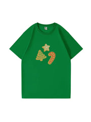 Custom Christmas Santa Cotton T-Shirt Festive Tee for Holiday Celebrations