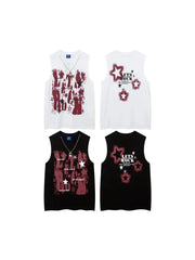 Vintage Letter Printed Vest