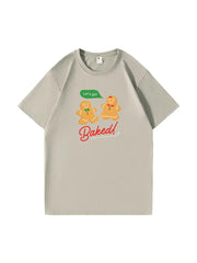 Festive Christmas Gingerbread Man Cotton T-Shirt Fun and Cozy Tee for Holiday Celebrations and Seasonal Style