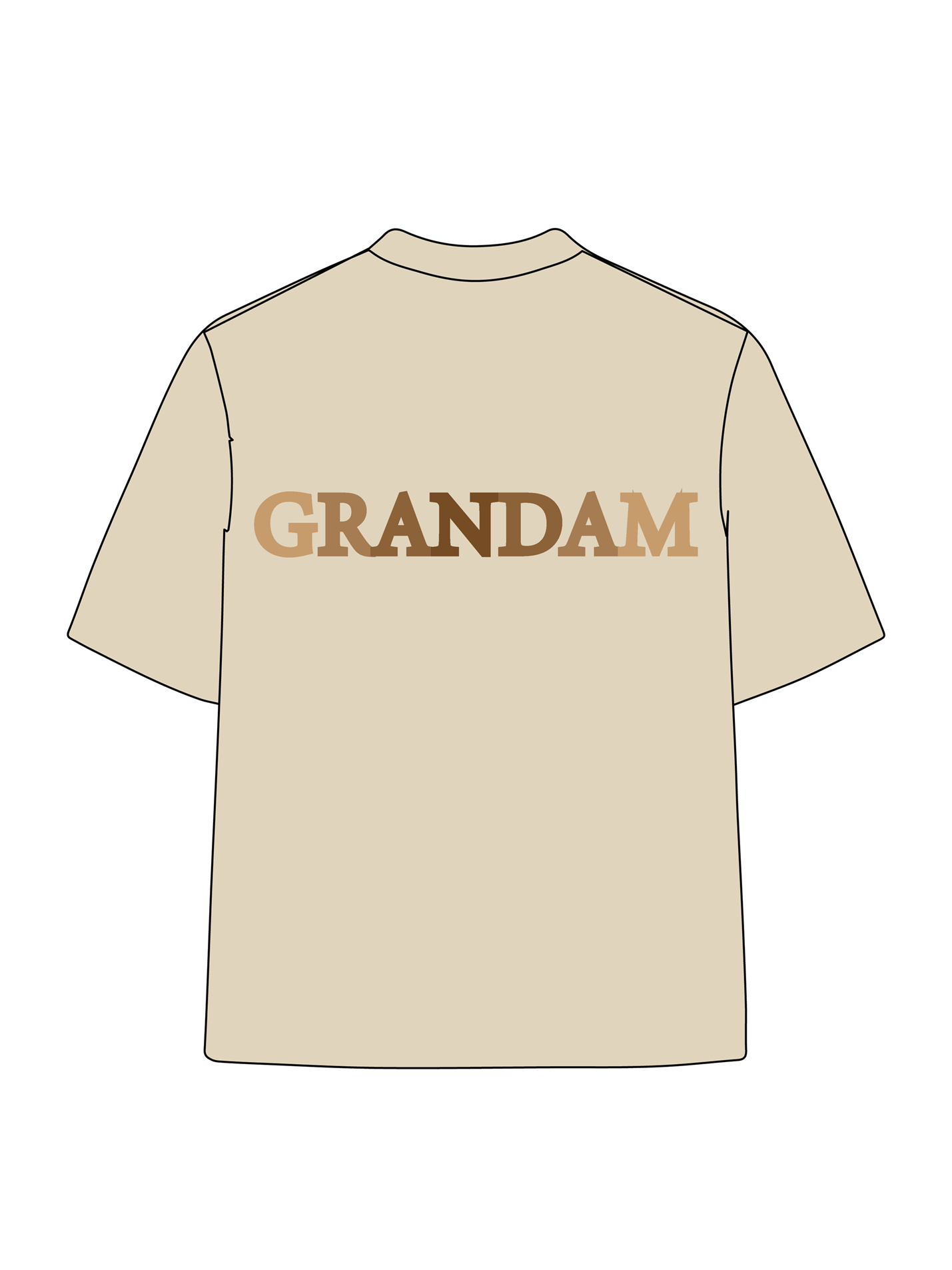 180g Sunflower Grandma Letter Printed Cotton T-shirt