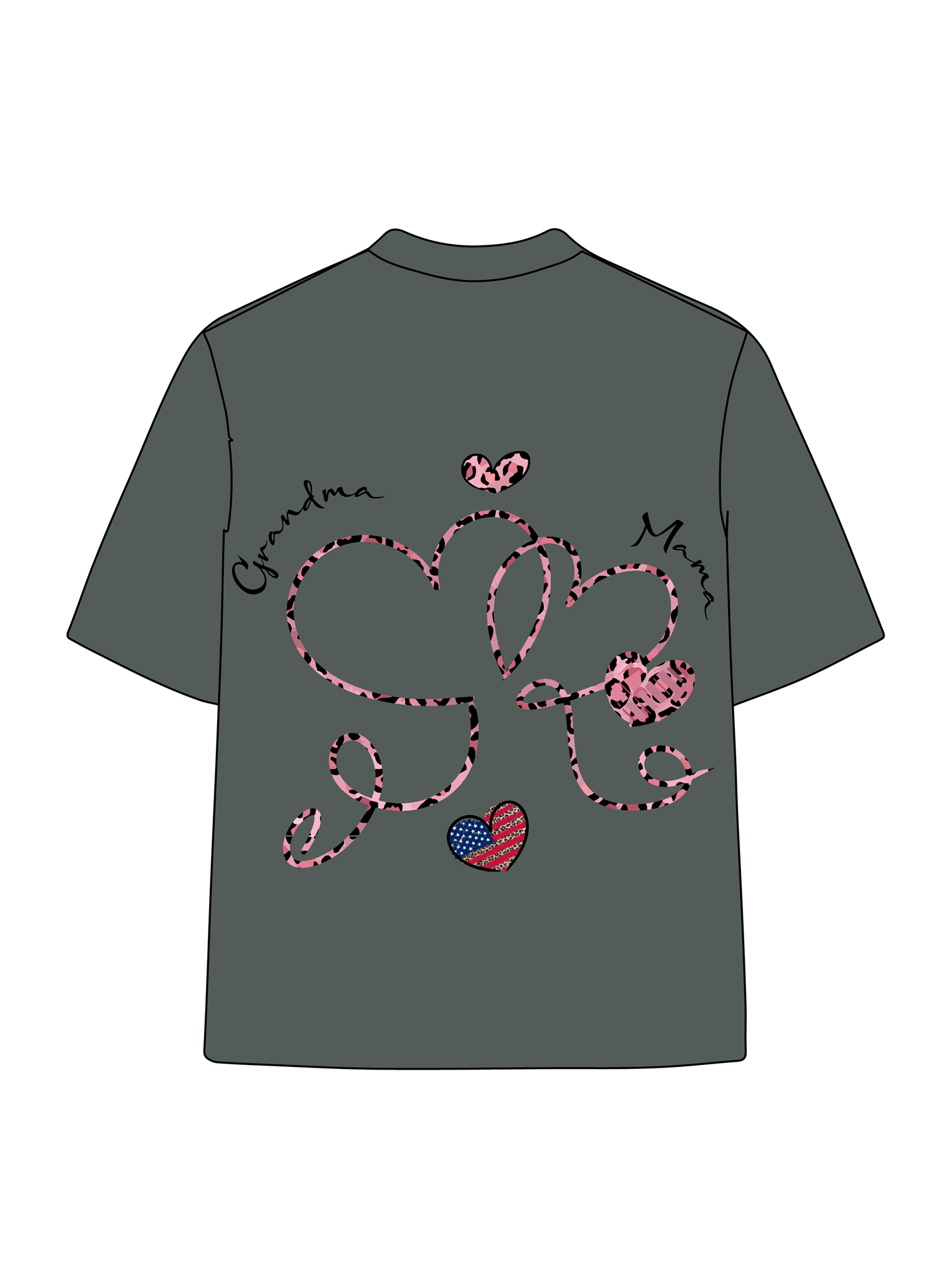 180g Leopard Print MAMA Love Printed Cotton T-shirt
