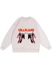 350g Cotton Hallow God Printed Wash Old Sweatshirt for Easter