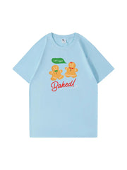 Festive Christmas Gingerbread Man Cotton T-Shirt Fun and Cozy Tee for Holiday Celebrations and Seasonal Style