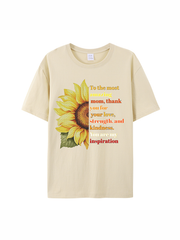 180g Sunflower Mama Letter Printed Cotton T-shirt