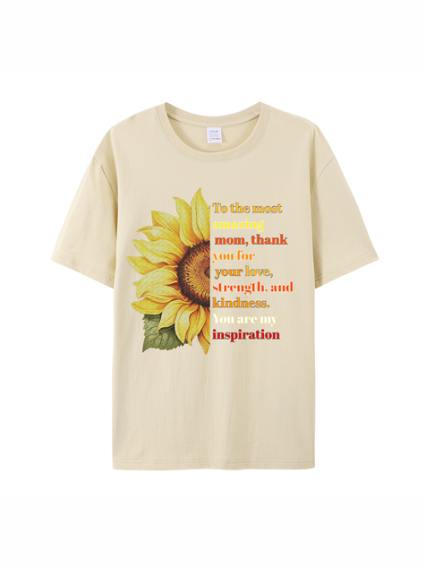 180g Sunflower Mama Letter Printed Cotton T-shirt