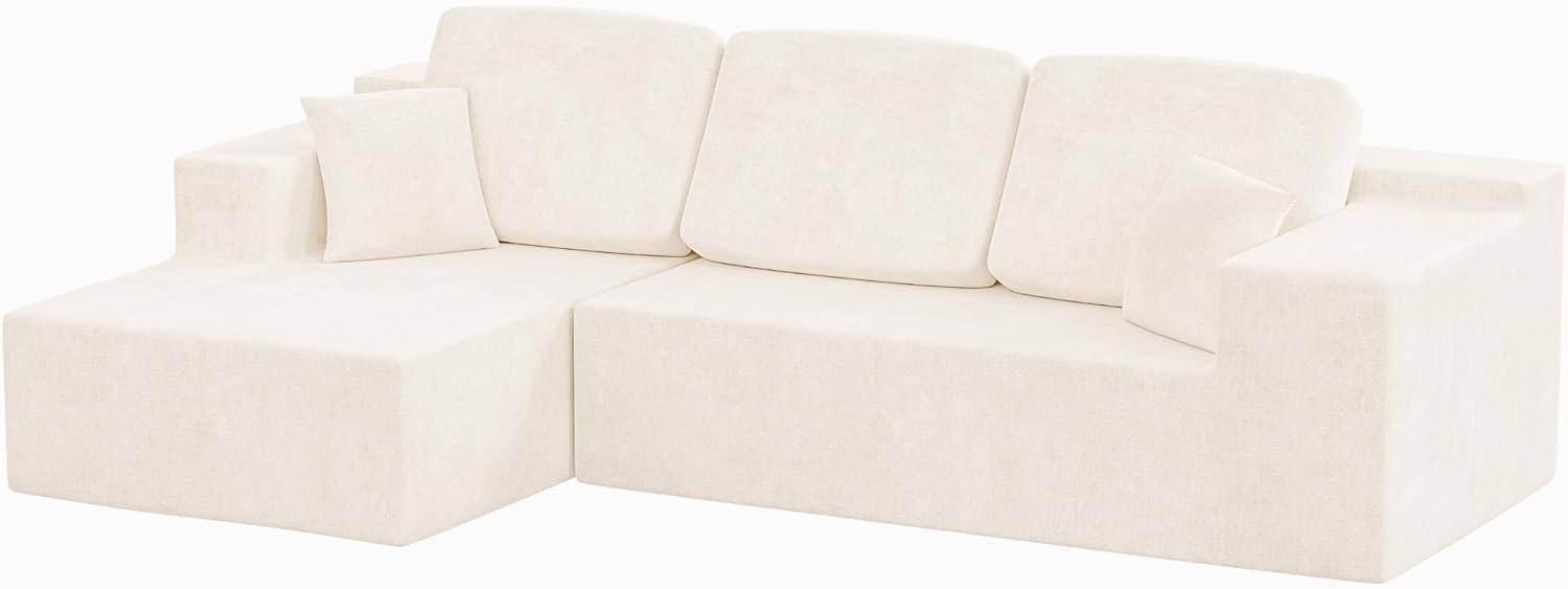 108" Modular Sectional Sofa Boneless Couch with L-Shape Chaise