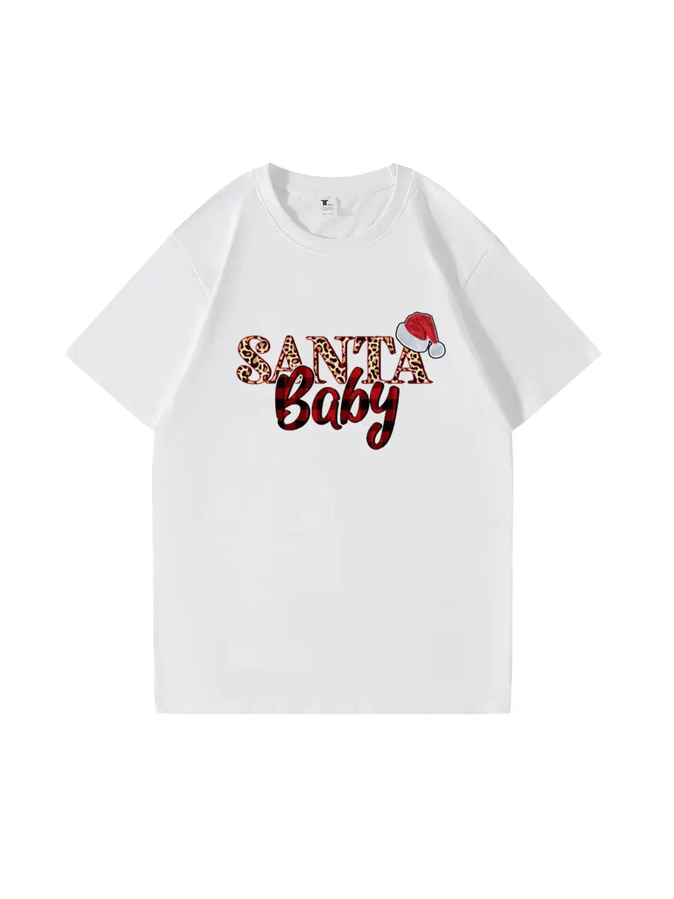 Custom Santa Baby Christmas Cotton T-Shirt Adorable and Festive Tee for Holiday Celebrations