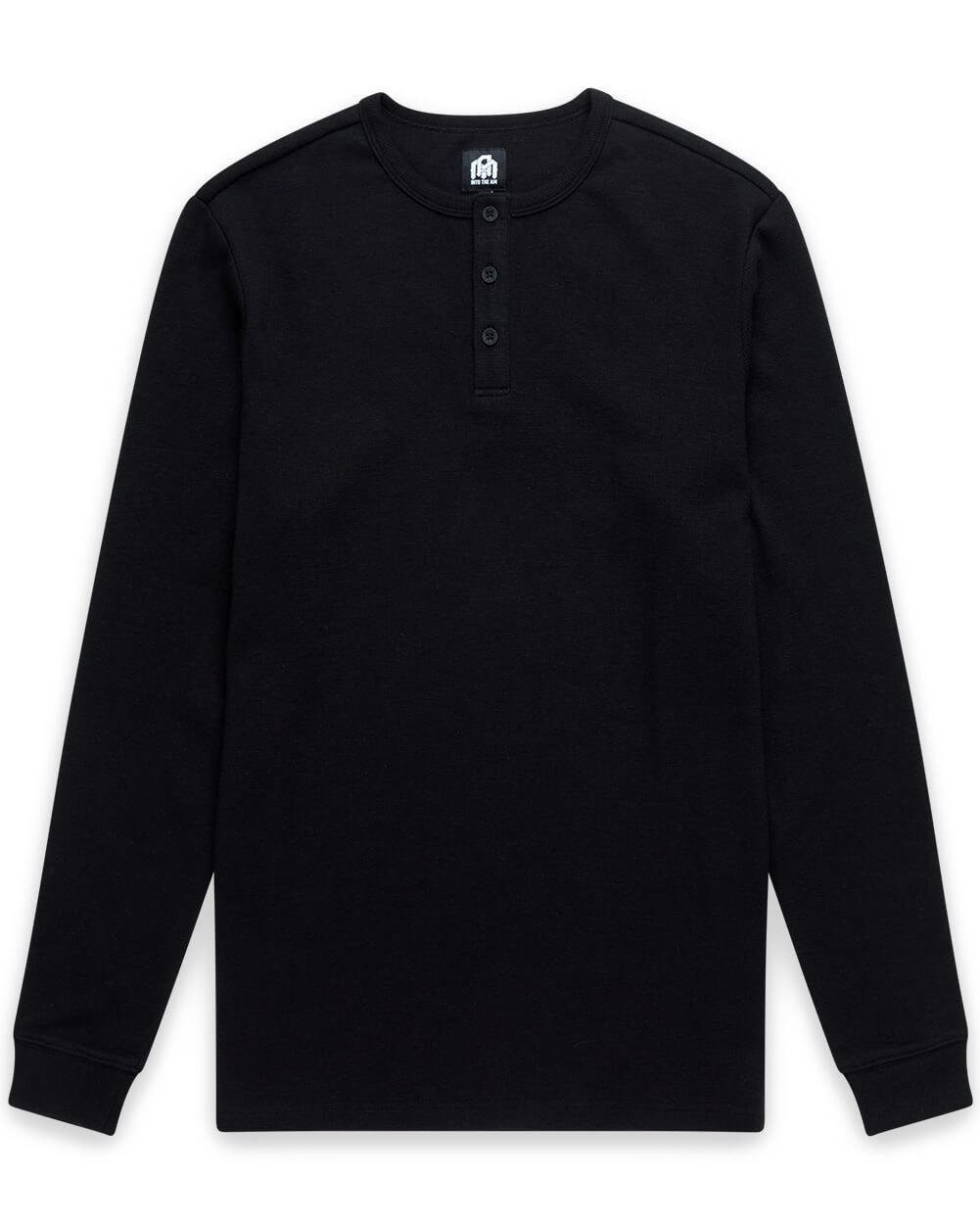 Long Sleeve Waffle Knit Henley Soft Classic Fit Shirt