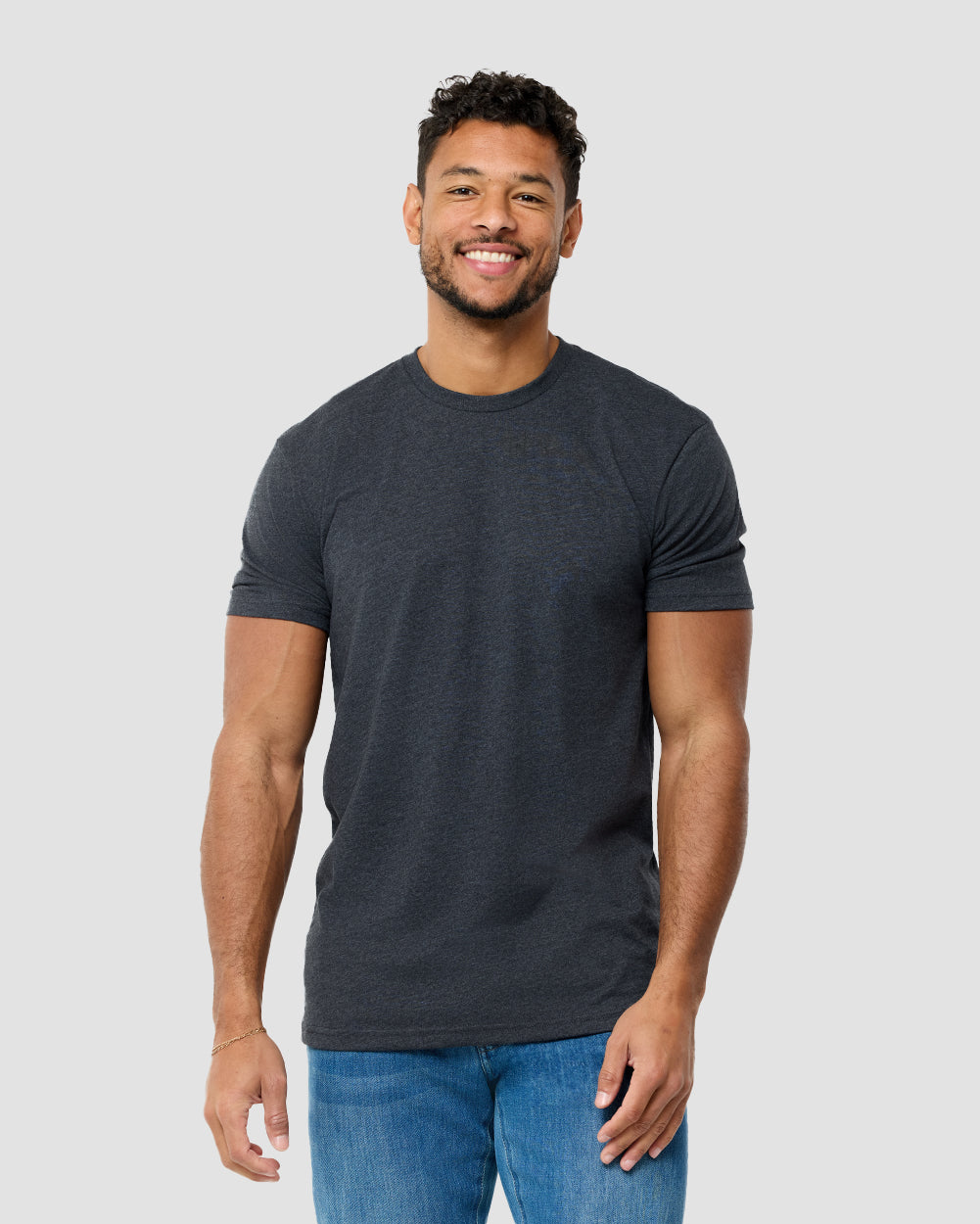 Minimal Crew Neck Basic Tee Soft Cotton Classic Fit for Men