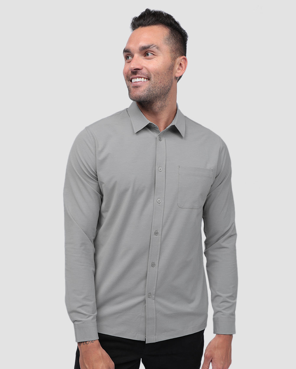 Mens Long Sleeve Button Up Shirt Casual Classic Fit for Work or Daily Wear