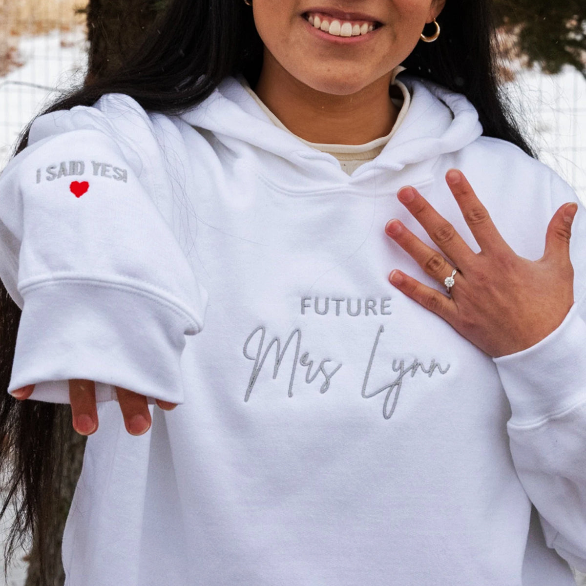 Custom Embroidered Future Mrs Hoodie Engagement Gifts for Bride