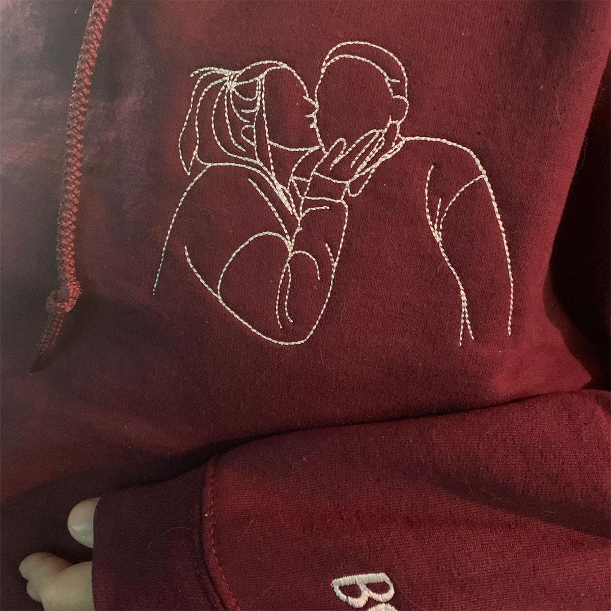 Custom Outline Sweatshirts Personalized Boyfriend and Girl Friend Portrait