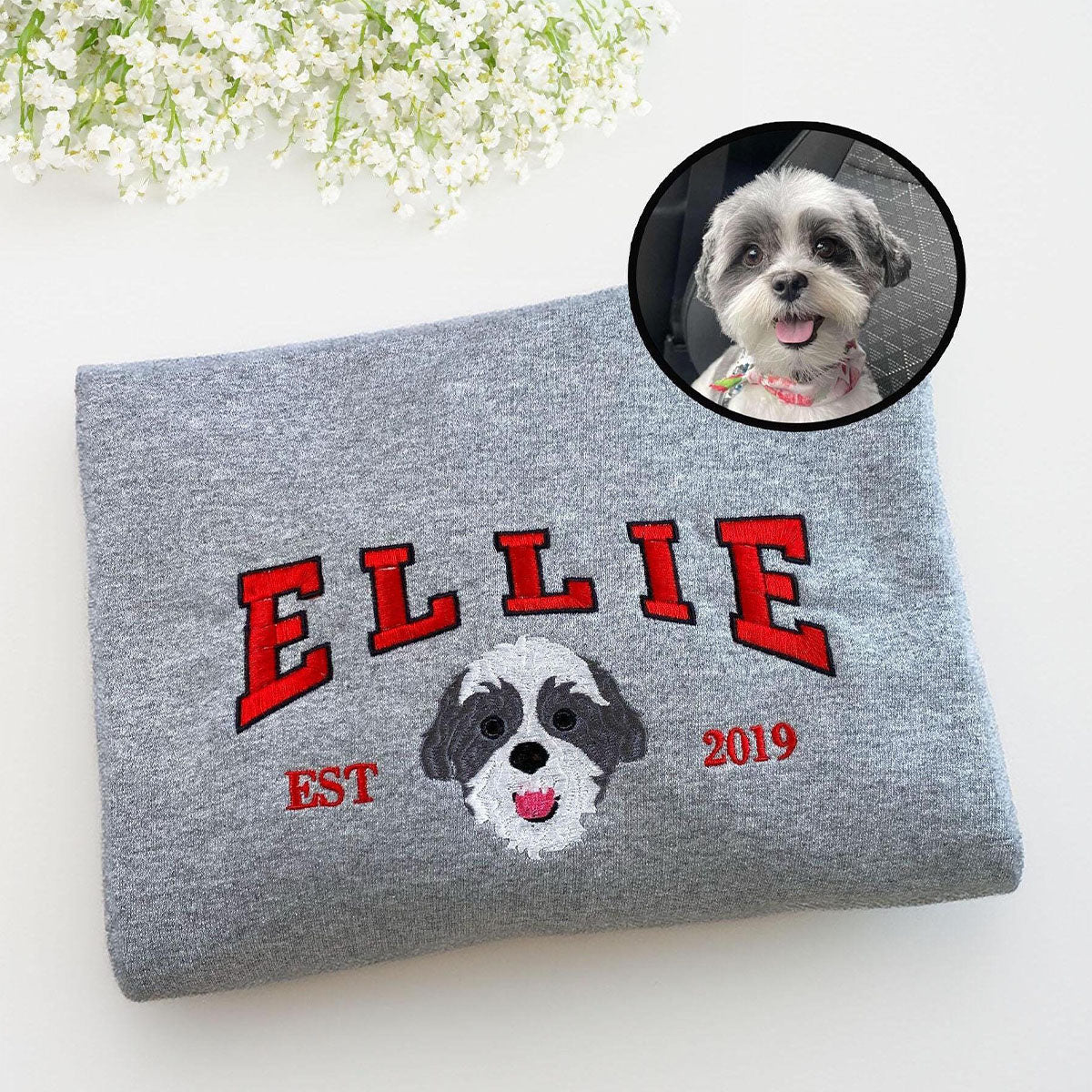 Custom Varsity Sweatshirts Personalized Pet Face from Your Photo