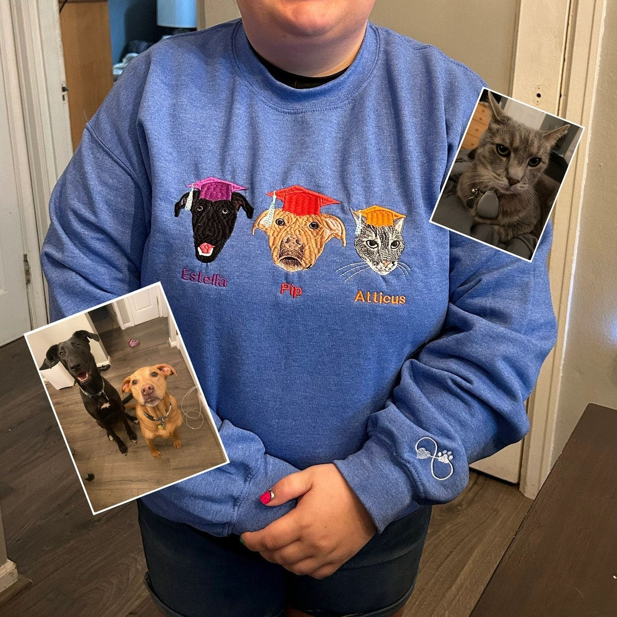 Custom Sweatshirt from Your Photo Pet Face with Name Sweatshirt