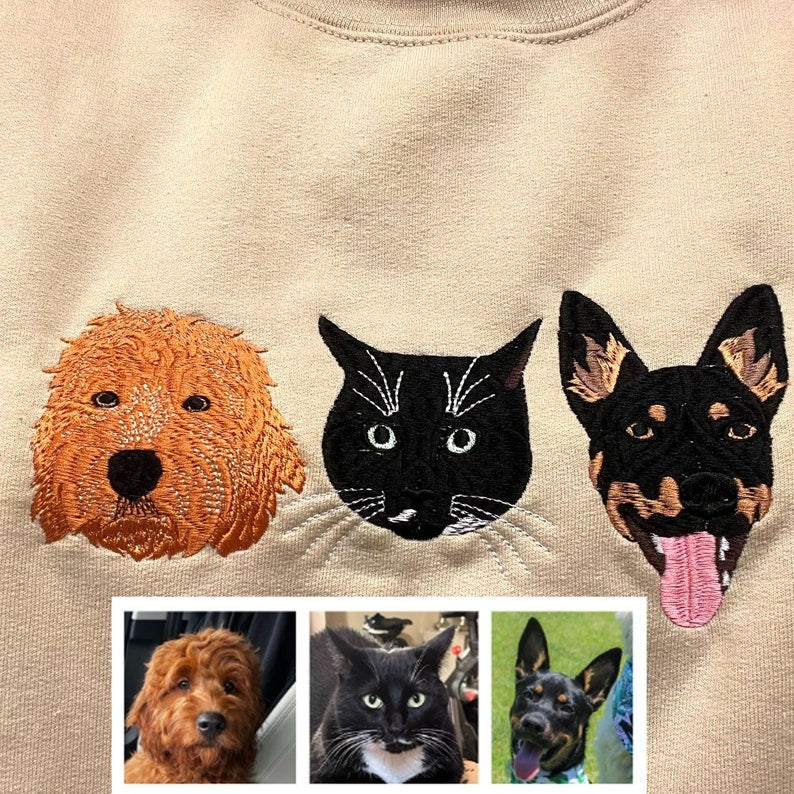 Custom Sweatshirt from Your Photo Pet Face with Name Sweatshirt