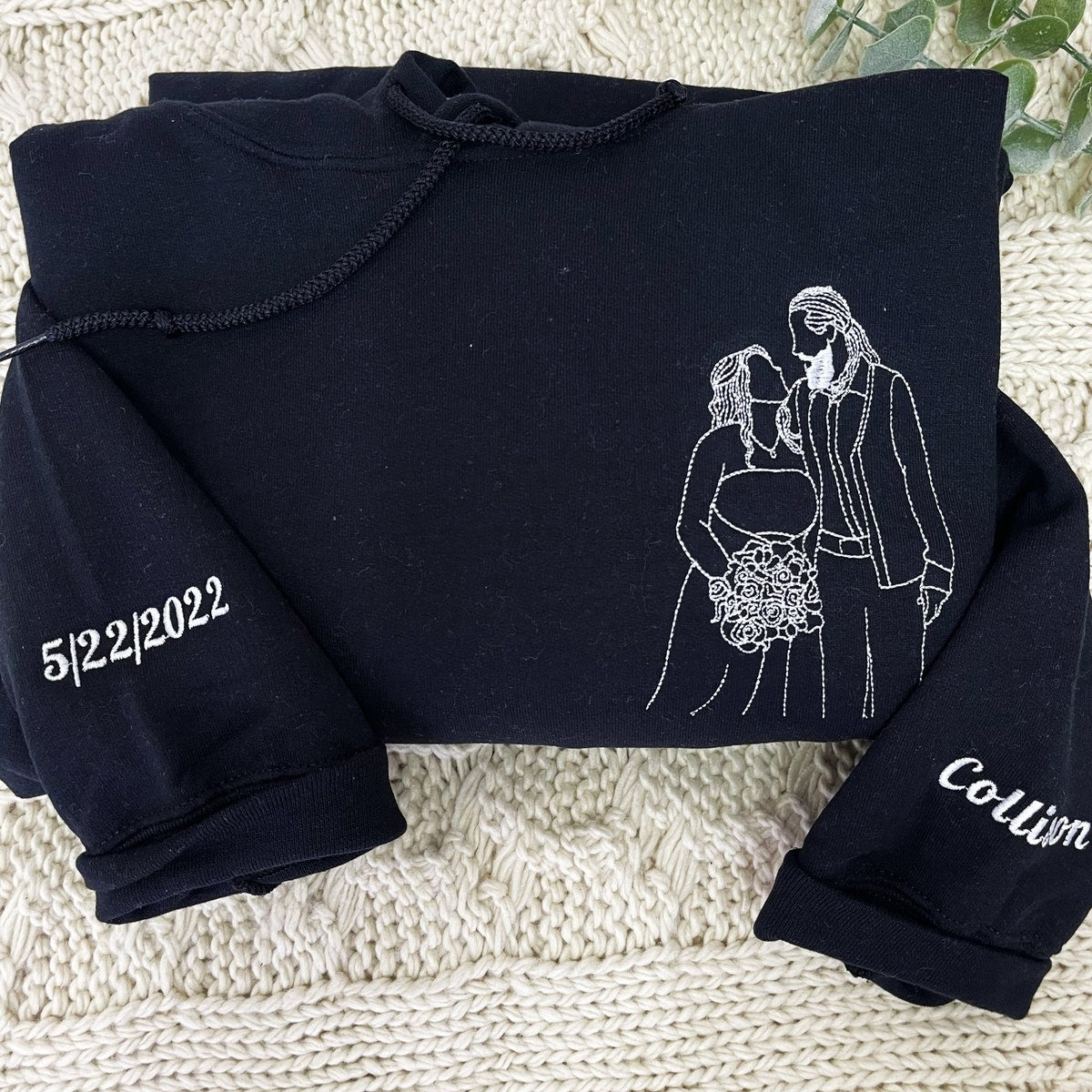 Custom Picture Embroidered Hoodies for Christmas Gift
