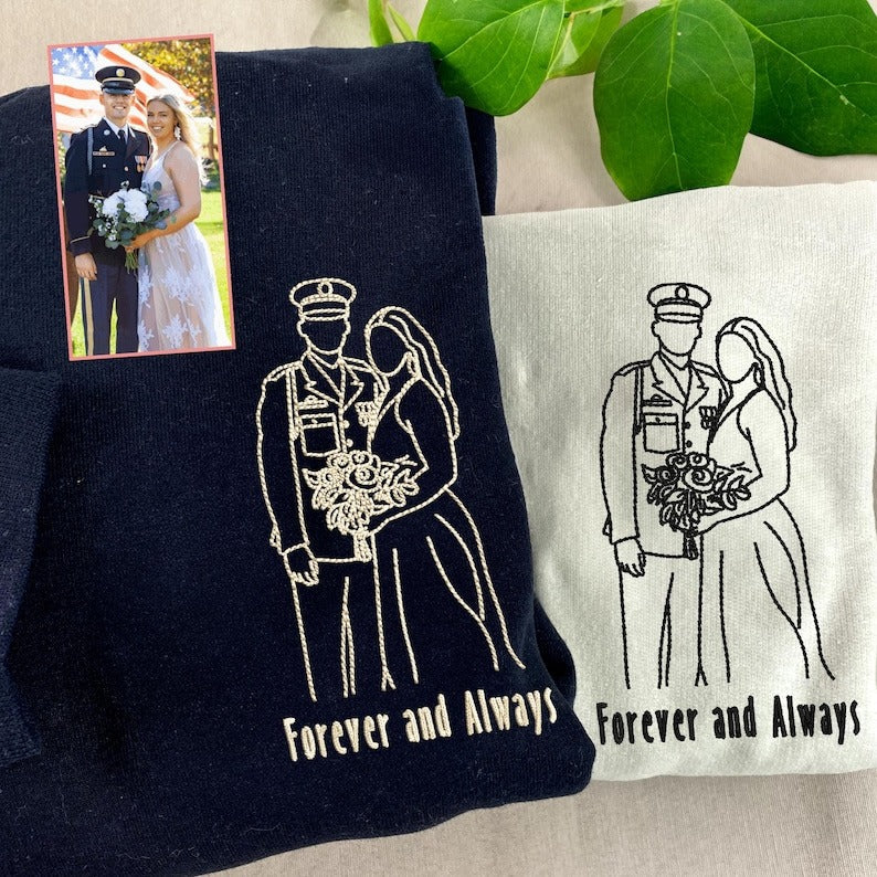 Embroidered Family Portrait from Photo Sweatshirt