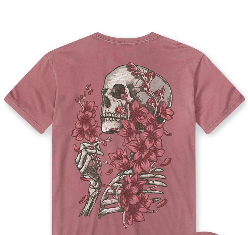 Pink Blossom Vintage Tee Soft Retro Graphic T Shirt for Women or Men