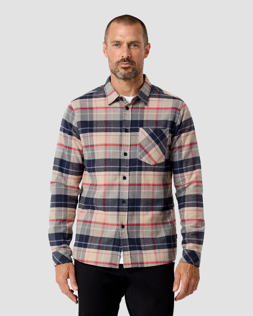 Flannel Polo Shirt Soft Warm Classic Fit for Men