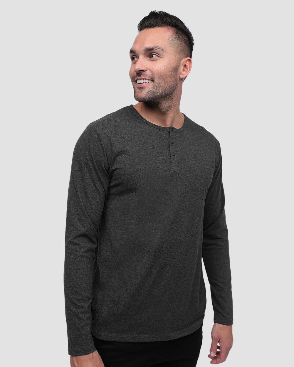 Long Sleeve Henley Tee Soft Comfortable Classic Fit