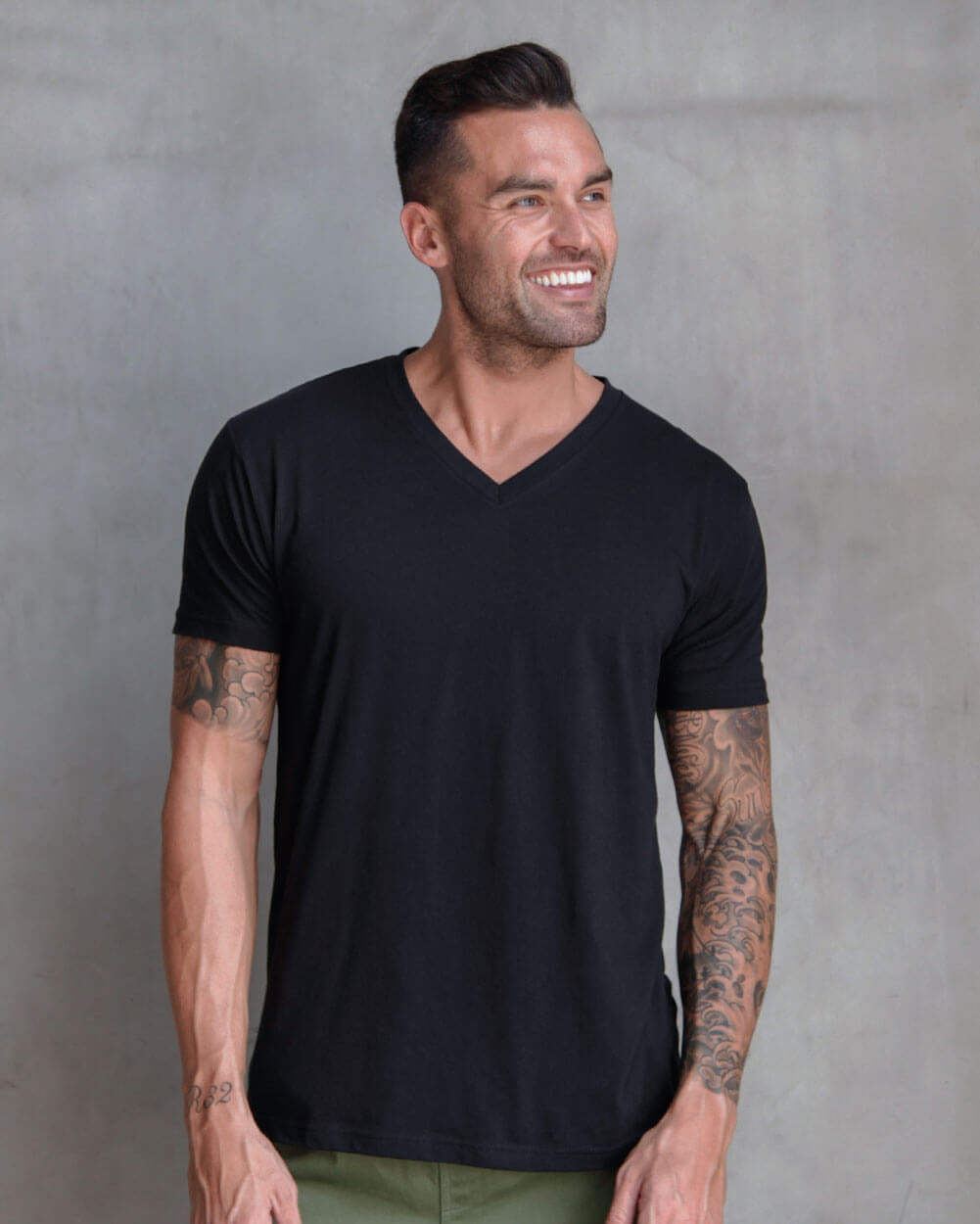 V Neck Tee Soft Comfortable Classic Fit T Shirt for Men