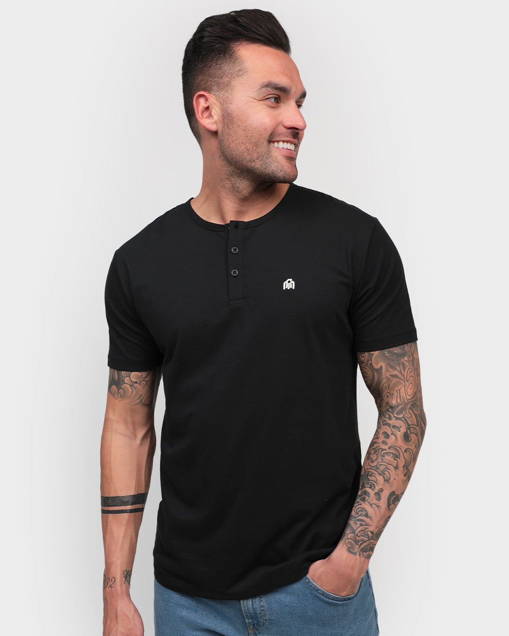 Short Sleeve Henley Tees Soft Comfortable Classic Fit