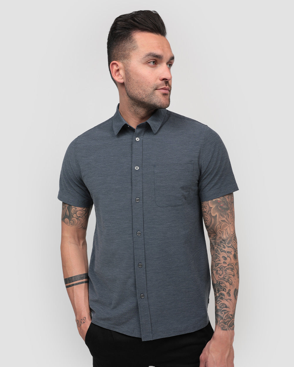 Button Up Polo T Shirt Classic Fit for Men