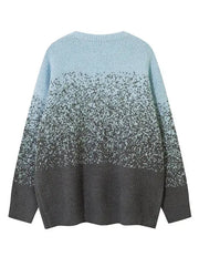 Men Gradation Letter Jacquard Crew-neck Sweater