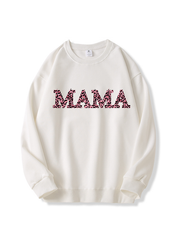 320g Leopard Print MAMA Printed Cotton Sweatshirt