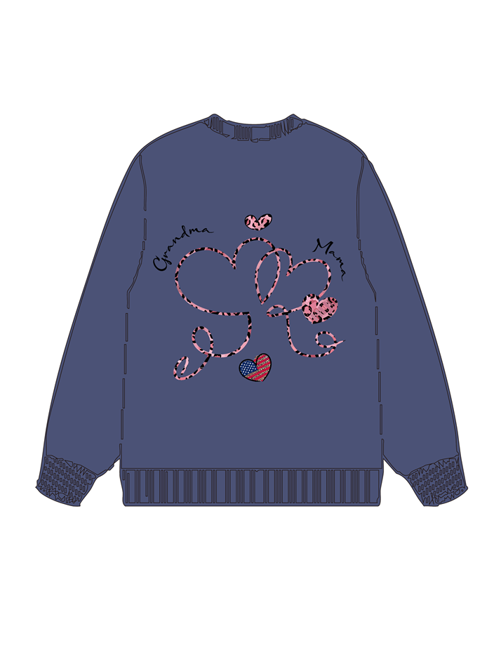 320g Leopard Print MAMA Printed Cotton Sweatshirt