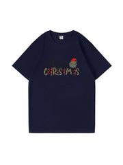 Merry Christmas Custom Cotton T-Shirt Holiday Gift for Men and Women
