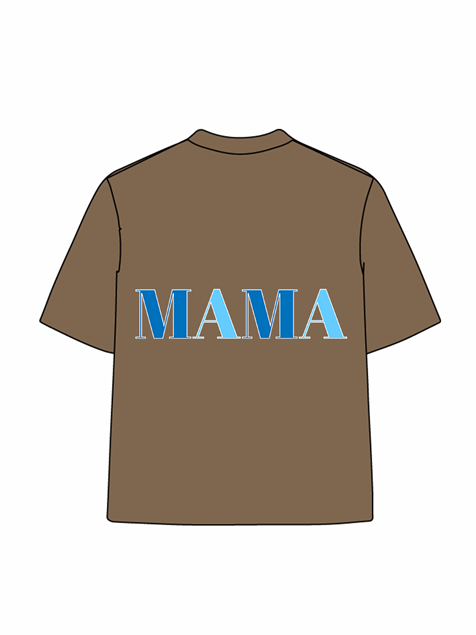270g Blue Mama Printed Wash Old Cotton T-shirt
