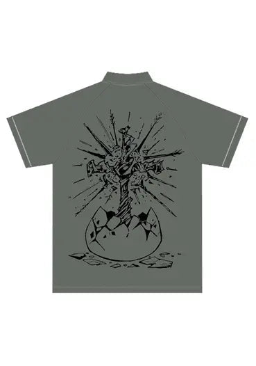 240g Cotton Easter Cross Printed T-shirt
