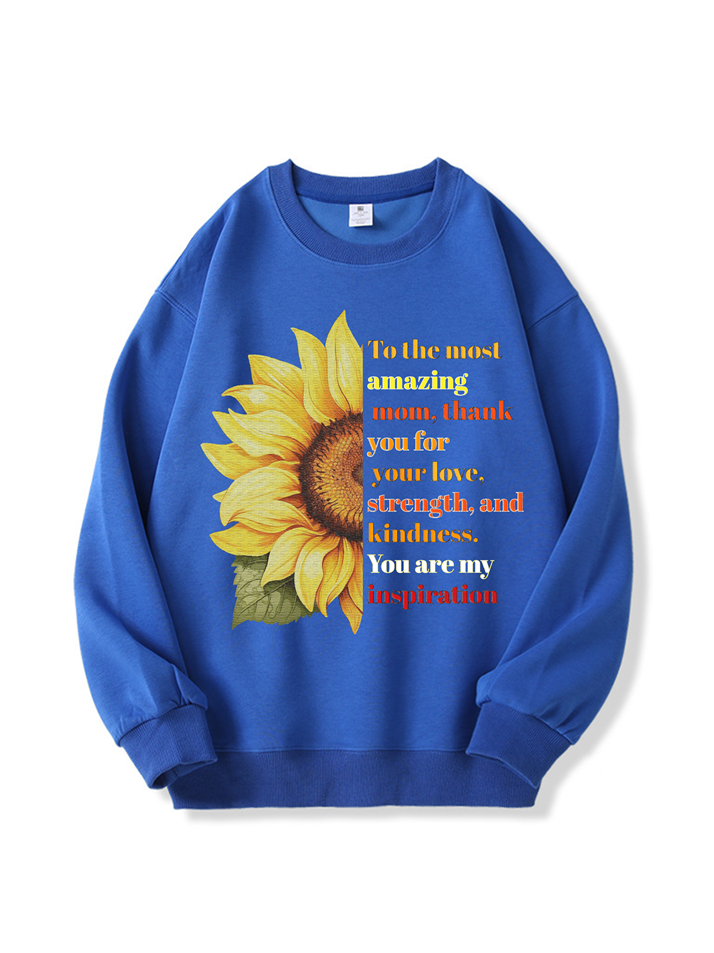 320g Sunflower Mama Letter Printed Cotton Sweatshirt