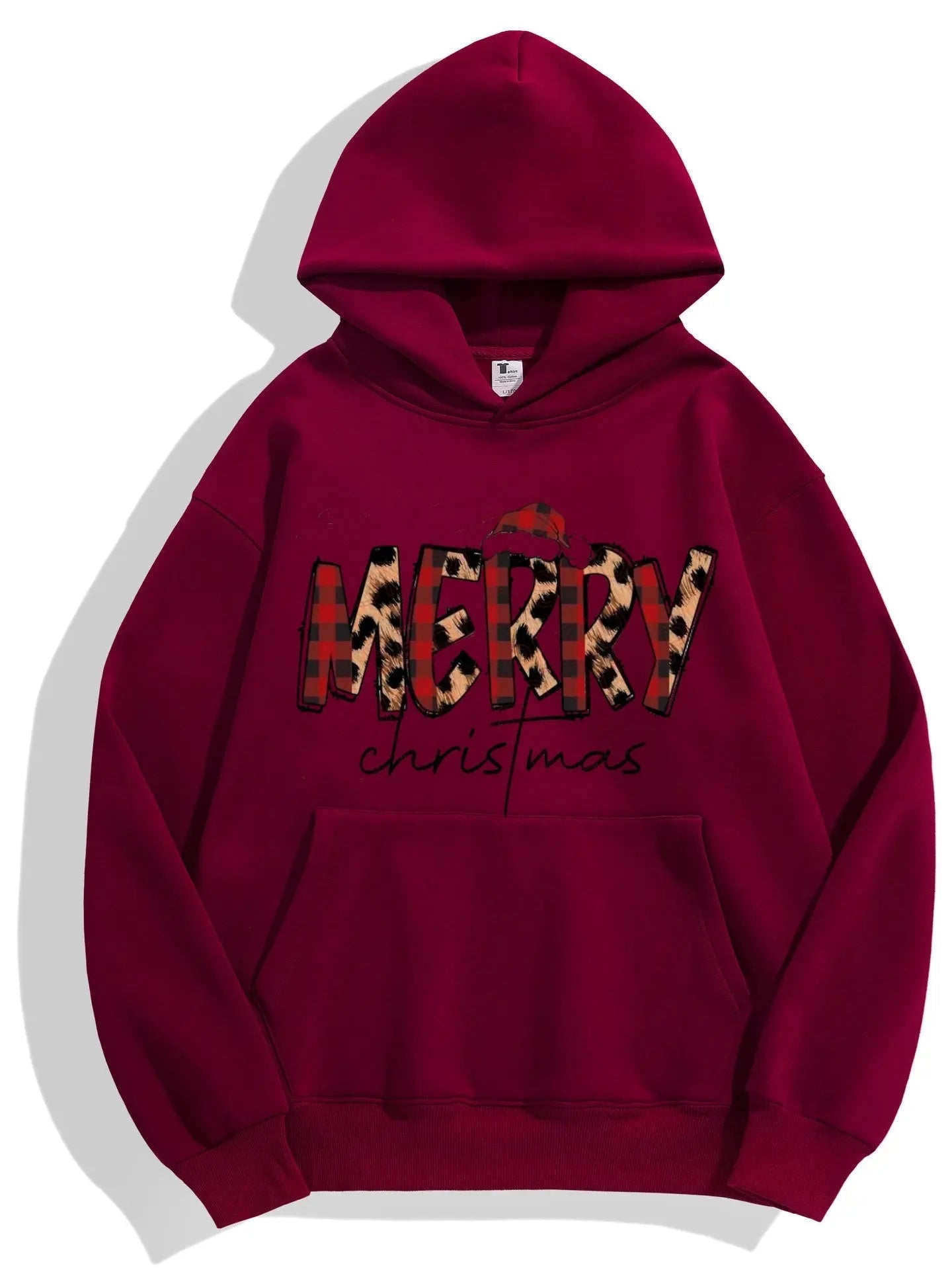 Custom Merry Christmas Festive Cotton Hoodie